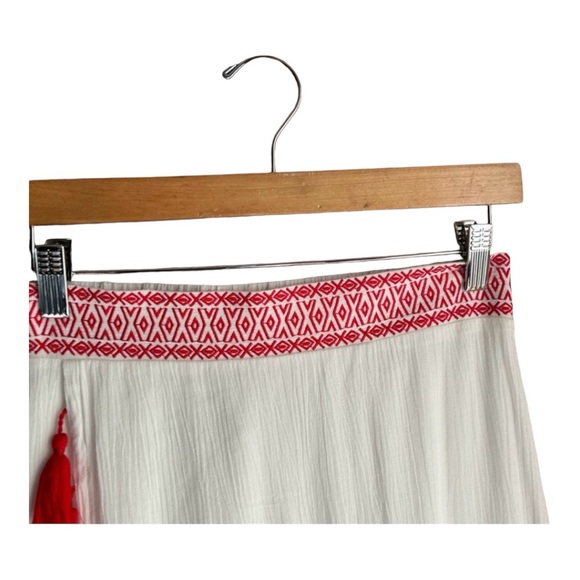 Show Me Your Mumu Leilani White & Red Tassel Midi Wrap Skirt Women’s Size XS NWT - Picture 5 of 6